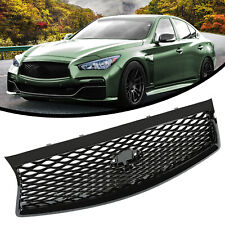 For 2014 2015 2016 2017 Infiniti Q50 JDM Gloss Black Front Bumper Grille Grill picture
