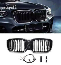 LED Gloss Black Double Slat Car Front Kidney Grill For BMW X3 X3M X4 X4M 22-2024 picture