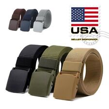 Men's Plastic Cam Buckle Nylon Canvas Tactical Waistband Webbing Military Belt picture