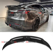 Fit For 2020-2023 Tesla Model Y Real Carbon Fiber Rear Trunk Lid Spoiler Wing 1X picture