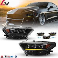 LED Sequential Headlights For 2015 16 2017 Ford Mustang GT Projector Signal Lamp picture