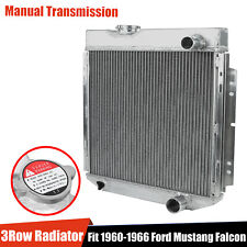 3 Row Aluminum Cooling Radiator Fit 1960-1966 Ford Mustang Falcon Comet V8 MT picture