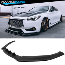 Fits 17-20 Infiniti Q60 Coupe 2Dr IKON V3 Style Front Bumper Lip Splitter PU picture
