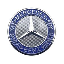 Mercedes Benz  Blue & Silver Flat Front Hood Emblem AMG Badge Logo LAUREL OEM picture