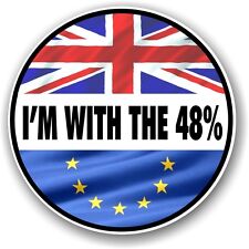 2 pcs ' I'M WITH THE 48% ' EU Europe Referendum Brexit Vote Vinyl car stickers picture