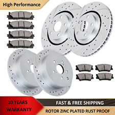 Front Rear Drilled Brake Rotors and Pads Kit for Toyota Sienna Highlander Brakes picture