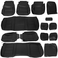 For 2013-2018 Dodge Ram Crew Cab 1500 2500 3500 Black Seat Covers Leather Kit picture