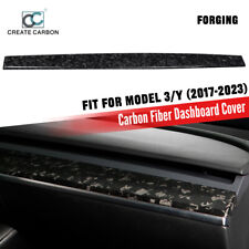 Forged Carbon Fiber Dash Cover Trim Dash Panel Sticker Fit For Tesla Model 3/Y picture