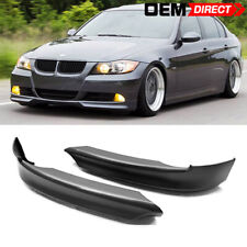 Pair 06-08 BMW 3 Series E90 Front Splitter Lip OE Style Unpainted Black ABS picture