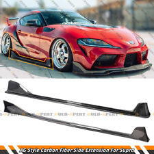 FOR 20-24 TOYOTA SUPRA A90 AG STYLE CARBON FIBER SIDE SKIRT EXTENSIONS SPLITTER picture