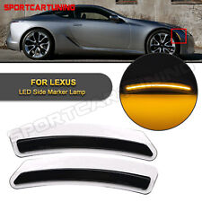 For 2018-2022 Lexus LC500/LC500H 2PCS Smoked LED Amber Side Marker Signal Lights picture
