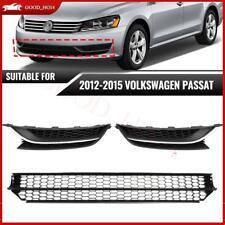 Fits 2012-2015 Volkswagen Passat Front Bumper Lower Grille Grill Fog Light Cover picture