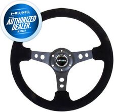 NEW NRG Deep Dish Steering Wheel 350mm Black Suede Black Center RST-006S  picture