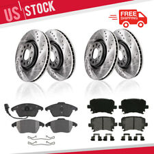 For VW Jetta Golf Rabbit 288mm Front & 260mm Rear DRILLED Rotors + Brake Pads picture