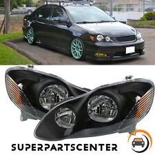 Headlights Assembly Headlamps Black Housing For 2003-2008 Toyota Corolla picture