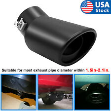 Car Exhaust Pipe Tip Rear Tail Throat Muffler Stainless Steel Black Accessories picture
