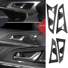 4x Carbon Fiber ABS Inner Door Handle Bowl Cover Trim For Genesis G70 2019-2023 picture