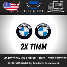 2PCS BMW Key Fob Emblem Sticker Badge 2x 11mm Replacement 1 3 5 6 7 X Z Series  picture