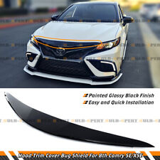 FOR 2018-2023 TOYOTA CAMRY SE XSE TRD GLOSS BLK FRONT BUMPER TRIM COVER GARNISH picture