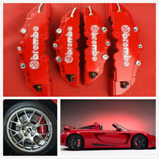 4PCS Car Disc Brake Caliper Covers Front & Rear Kit Red 3D Style Universal picture