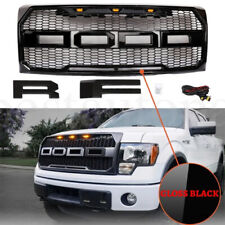 Raptor Style Front Bumper Grill Hood Grille for Ford F150 F-150 2009-2014 Black picture