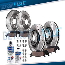 Front & Rear Drilled Rotors + Ceramic Brake Pads for 2005 - 2009 Audi A4 Quattro picture