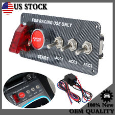 Racing Car Carbon Ignition Button Switch Panel Engine Start Push LED 12V Toggle picture