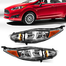 Factory Style Black Headlights Fit For 2014-2019 Ford Fiesta Headlamps Pair Set picture