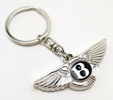 Metal Chrome Car Logo Bentley Keychain Black B Key Ring picture