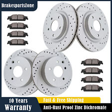 Fit for Nissan Maxima Front Rear Brake Rotors Brake Pads Drilled Slotted Brakes picture