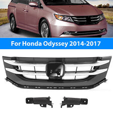 For 2014-2017 Honda Odyssey HO1200220 Front Upper Grille Chrome Trim Black Grill picture