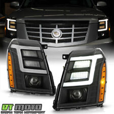 2007-2014 Cadillac Escalade HID/Xenon Model Black LED DRL Projector Headlights picture