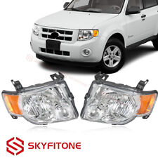 For 2008-2012 Ford Escape Headlamps Headlights Chrome Housing Amber Corner Pair picture