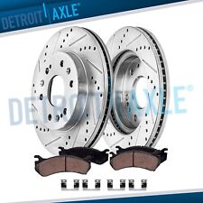 Front Drilled Rotors Brake Pads for Chevy Silverado 1500 Avalanche GMC Yukon XL picture