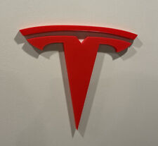 Tesla Garage Wall Logo White or Red- L-10.5'' W-11.5''  picture