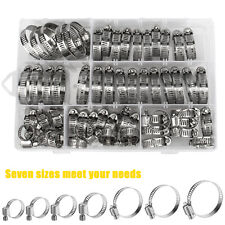 65pcs Adjustable 7 Sizes Hose Clamps Worm Gear Stainless Steel Clamp Assortment picture