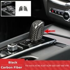 Black Carbon Fiber Car Gear Shift Knob Trim Cover For Volvo XC40 S60 S90 V90 picture
