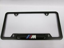 BMW M3 M4 M5 Logo License Plate Frame Black Stainless Steel Gen OEM 82120010404 picture