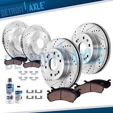Front & Rear Drilled Rotors + Brake Pad for Chevy Silverado 1500 GMC Sierra 1500 picture