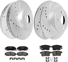 300mm Front & 282mm Rear Drilled Rotors + Brake Pads for Honda Accord Acura TSX picture
