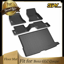 3W TPE Floor Mats + trunk mat for Mercedes Benz GLC Coupe 2016-2022 TPE, Black picture