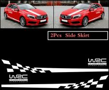 2 pcs WRC Racing Plaid Side Door Fender White Stripes Stickers for Race Car SUV picture