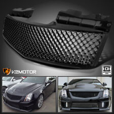 Fits 2003-2007 Cadillac CTS CTS-V Glossy Black Mesh  Bumper Front Hood Grille picture