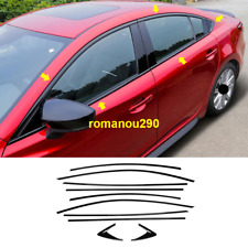 Fit For Mazda 6 2014-2021 ABS Glossy Black Side Window Molding Cover Trim 10pcs picture