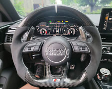 Carbon Fiber Flat Steering Wheel for Audi S4 S5 S6 S7 RS3 RS4 RS5 RS6 RS7 B9 18+ picture