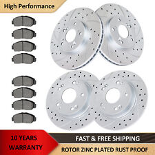 2.4L Front Rear Drilled Slotted Brake Rotors Pads Kit for Honda Accord 2003-2007 picture