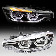 Fit 2013-2015 BMW F30 3-Series U Ring LED Angel Eyes Halo  Projector Headlight picture