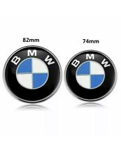 USA 2 PCS BMW Front Hood 82MM & Rear Trunk 74MM Emblem Logo Badge Series picture