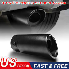 Black Car Stainless Steel Rear Exhaust Pipe Tail Muffler Tip Round Accessories picture