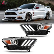 Pair Headlights For 2015 16 2017 Ford Mustang/GT350 HID/Xenon Projector DRL Lamp picture